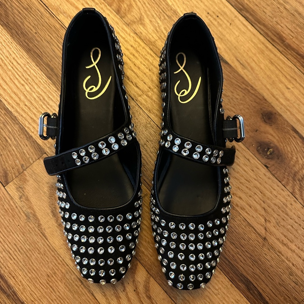 Sam Edelman Michaela Rhinestone Mary Jane flat size 8. Black
